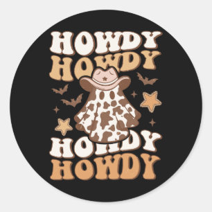 Adesivo Ghost Cowboy Hat Bats Rodeo Western Halloween