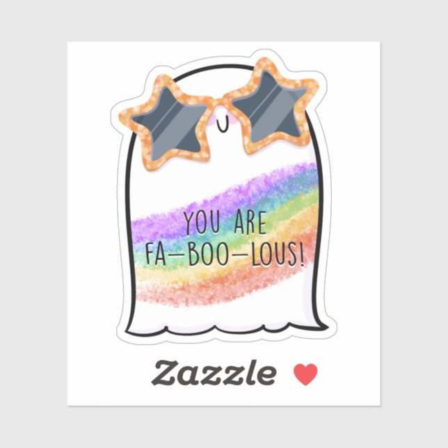 Adesivo Ghost Cute Halloween Art Fall Season (Folha)