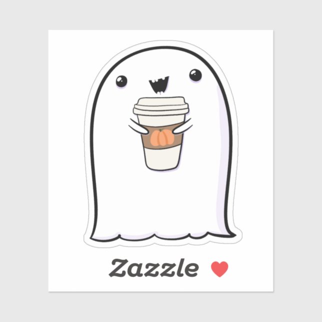 Adesivo Ghost Cute Halloween Art Fall Season (Folha)