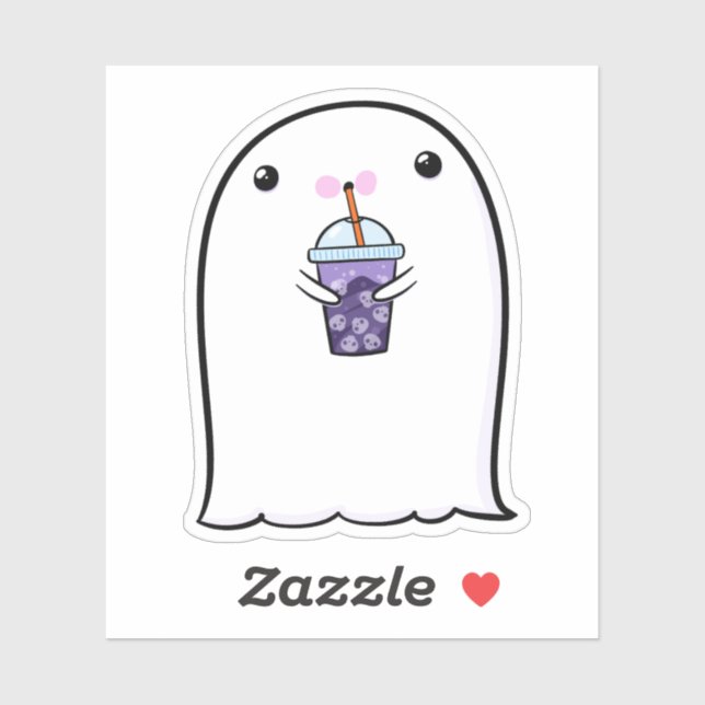 Adesivo Ghost Cute Halloween Art Fall Season (Folha)