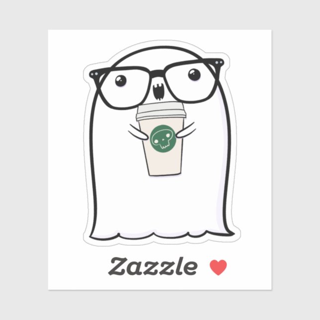 Adesivo Ghost Cute Halloween Art Fall Season (Folha)