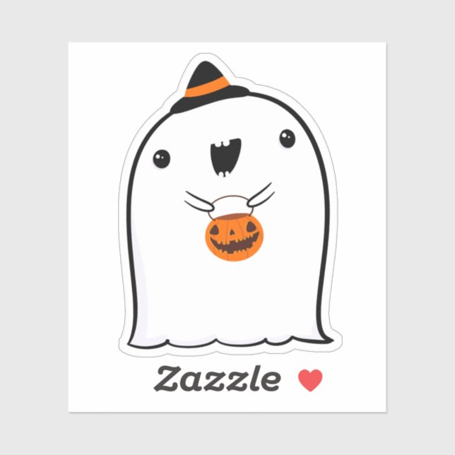 Adesivo Ghost Cute Halloween Art Fall Season (Folha)