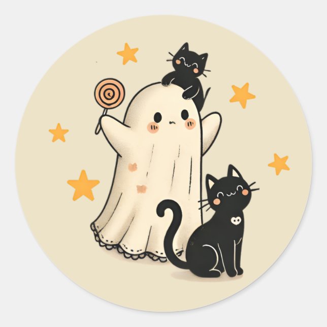 Adesivo Ghost e Gatos Pretos Frescos (Frente)