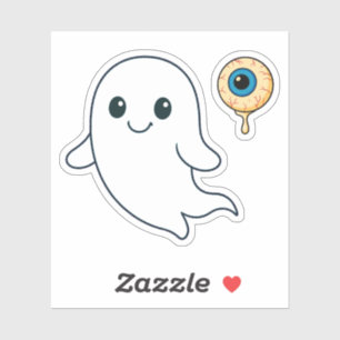 Adesivo Ghost e Vinheta de Vinil do Halloween - Cute Ghost