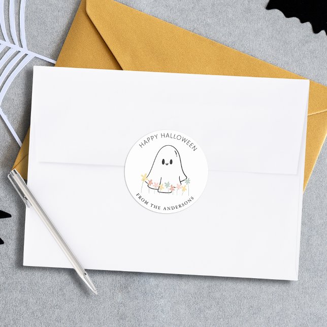 Adesivo Ghost Floral Halloween (Criador carregado)