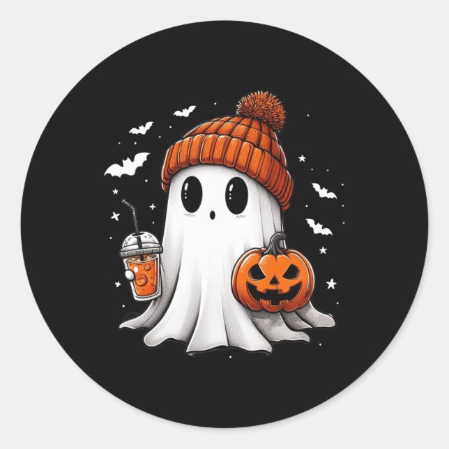 Adesivo Ghost Ghost Coffee Halloween Ghost Ice Cof (Frente)