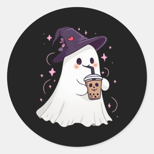 Adesivo Ghost Ghost Ice Coffee Spooky Season Cute Ghost H (Frente)