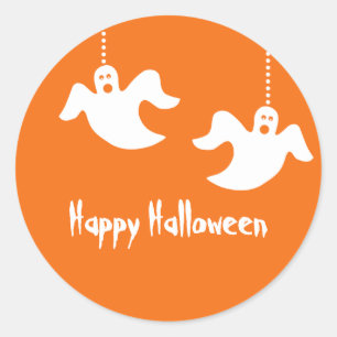 Adesivo Ghost Halloween Stickers, Laranja