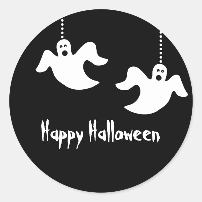 Adesivo Ghost Halloween Stickers, Preto (Frente)