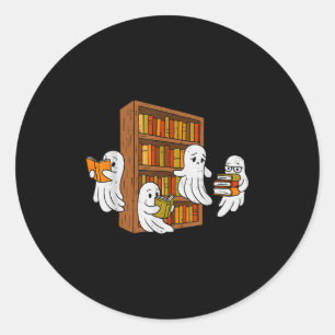 Adesivo Ghost Lendo Livros de Halloween Biblioteca Bookwwe
