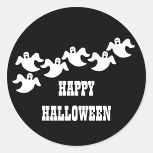 Adesivo Ghost Party Halloween Stickers, Preto