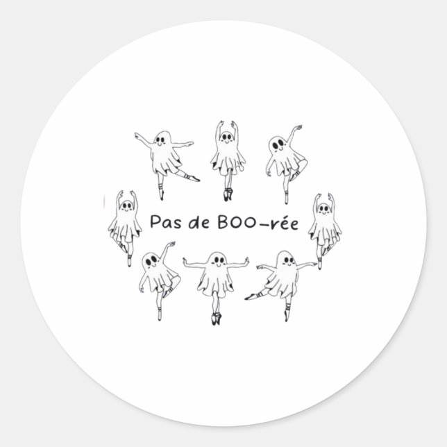 Adesivo Ghost Pas De Boo-rée Balé Dancer Spooky Hallowee (Frente)