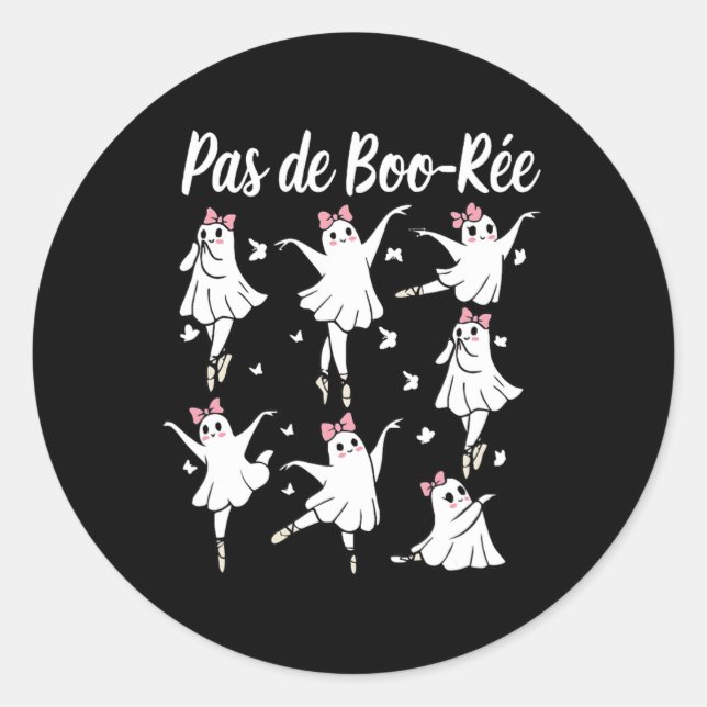 Adesivo Ghost Pas De Boo-rée Llet Dancer Spooky Halloween (Frente)