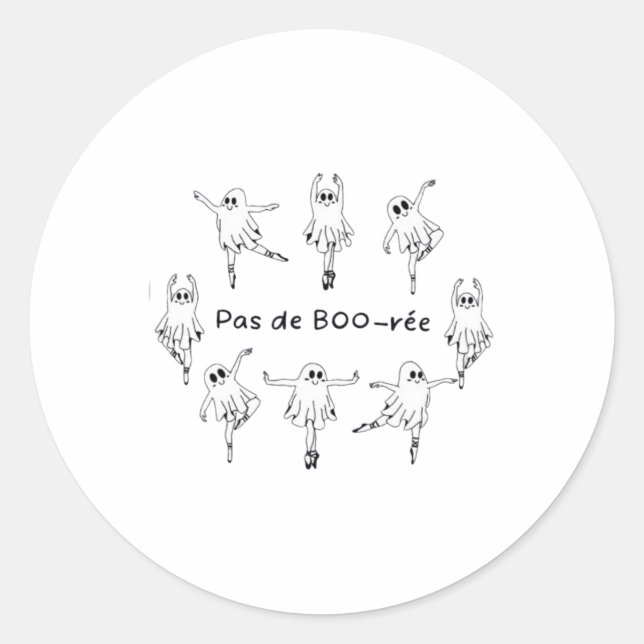 Adesivo Ghost Pas De Boo-rée Llet Dancer Spooky Halloween (Frente)