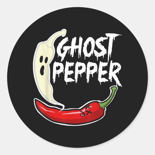 Adesivo Ghost Pepper Funny Spicy Hot Halloween Peppe (Frente)
