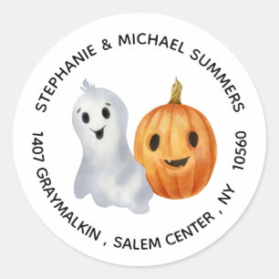 Adesivo Ghost Pumpkin Halloween Endereço de retorno