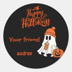 Adesivo Ghost Pumpkin Happy Halloween Boo Personalizado
