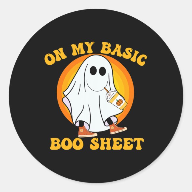 Adesivo Ghost Pumpkin Spice Latey Queda Fall Vibe Hallowee (Frente)