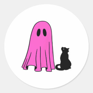 Adesivo Ghost Rosa E Gato Negro Fall Season