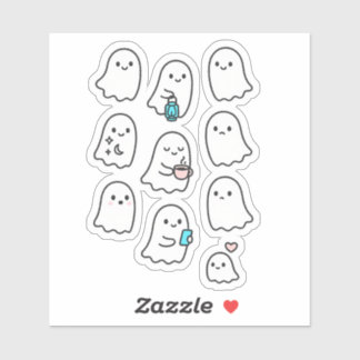 Adesivo Ghost Sticker Pack Bonito Minimalista - Fantasmas