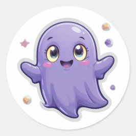Adesivo Ghost Sticker Roxo Kawaii - Feliz Dia das Bruxas