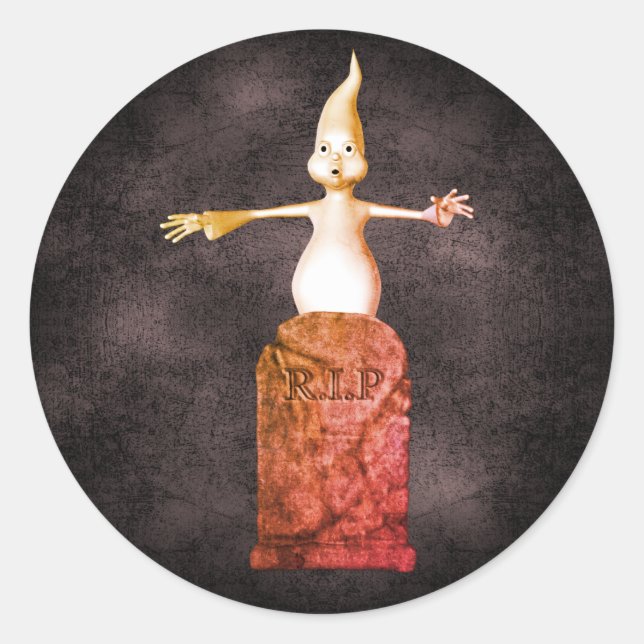 Adesivo Ghost Tombstone Halloween Engraçado  (Frente)