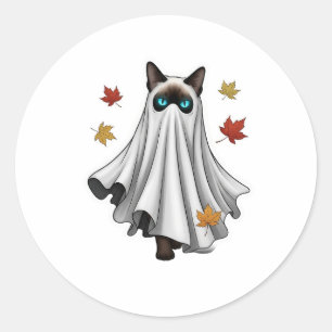 Adesivo Ghosted Siamese - Gato Siamês do Feliz Halloween