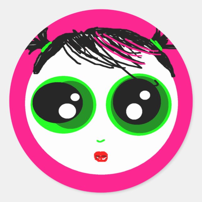 Adesivo Ghostie Girl Sticker (Rosa Quente) (Frente)