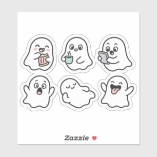 Adesivo Ghosts Sticker Pack Engraçado - Fantasmas Kawaii B