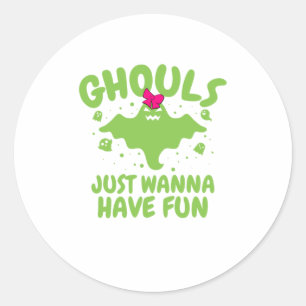 Adesivo Ghouls De Halloween Só Querem Divertir Garotas Mu