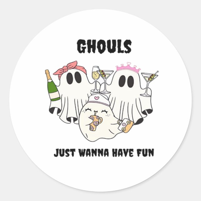 Adesivo Ghouls Só Quer Divertir-Se Com Design Básico (Frente)