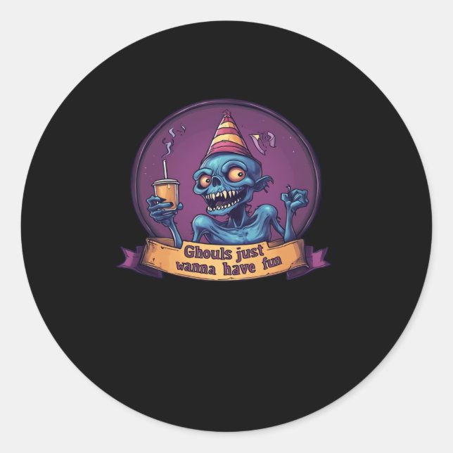 Adesivo Ghouls Só Quer Divertir-Se Com Lúcio E Engraçado (Frente)