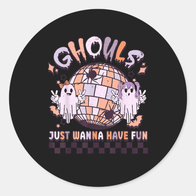 Adesivo Ghouls Só Quer Divertir-Se Com O Fato De Halloween (Frente)