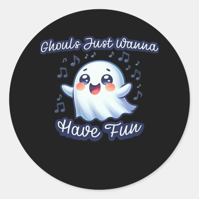 Adesivo Ghouls Só Quer Divertir-Se Com Sloth E Slogan (Frente)