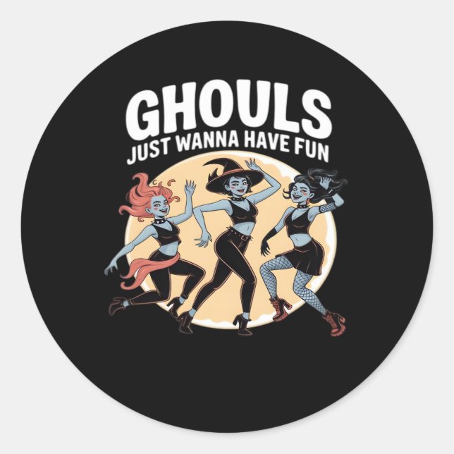 Adesivo Ghouls Só Quer Divertir-Se, Outono E Básico (Frente)