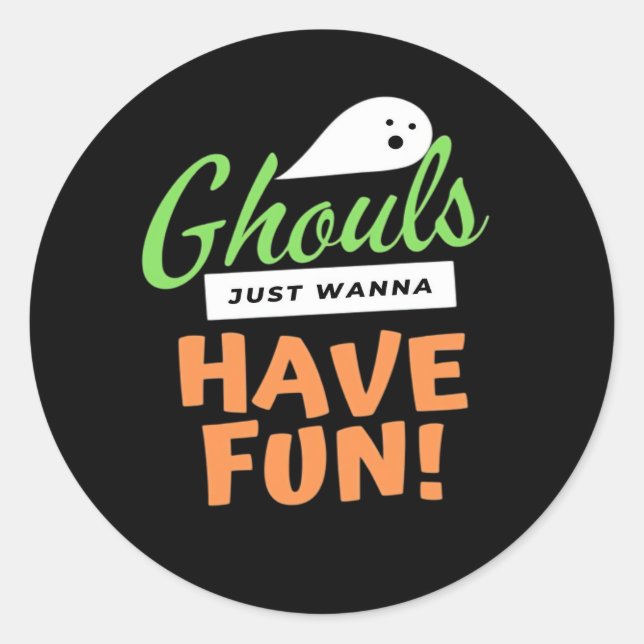 Adesivo Ghouls Só Quer Se Divertir - Halloween Ghouls Fund (Frente)