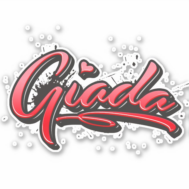 Adesivo Giada red Heart Graffiti Aufkleber Sticker (Frente)