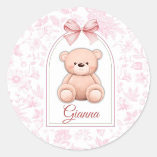 Adesivo Gianna   Design de Enfermeiro de Urso Rosa Persona