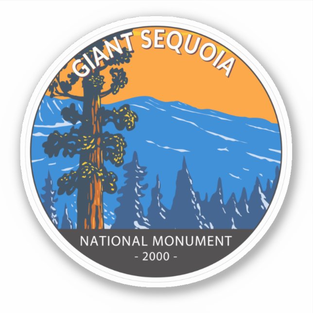 Adesivo Giant Sequoia National Monument California Vintage (Frente)