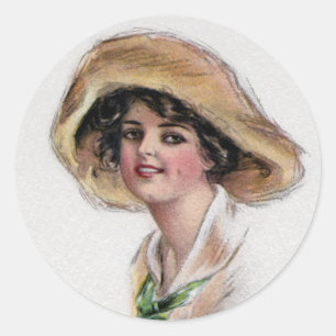 Adesivo Gibson Girl in Hat and Green Tie