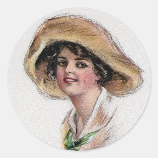 Adesivo Gibson Girl in Hat and Green Tie (Frente)