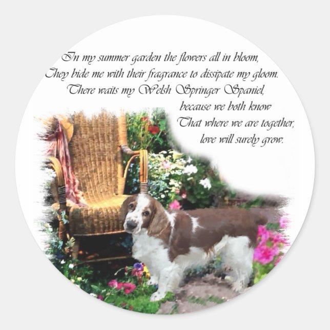 Adesivo Gifes de Arte do Welsh Springer Spaniel (Frente)
