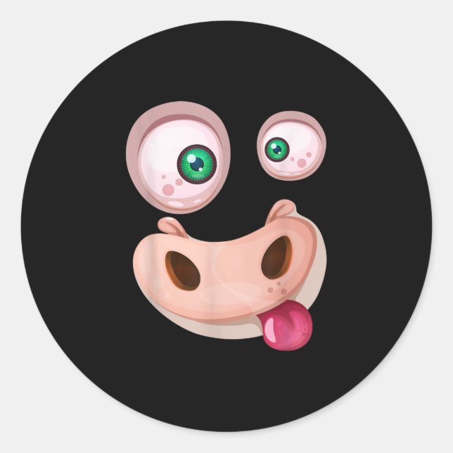 Adesivo Gifeta Monstro Engraçado Rosto no Dia das Bruxas (Frente)