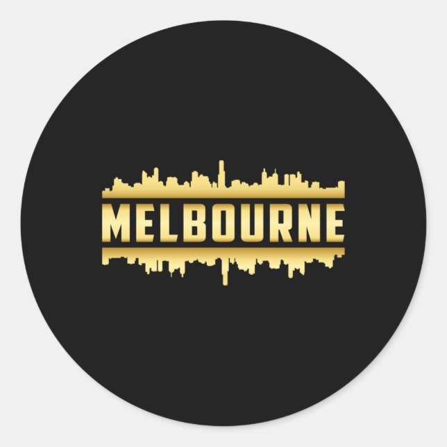 Adesivo Gift da cidade de Melbourne Austrália Skyline City (Frente)