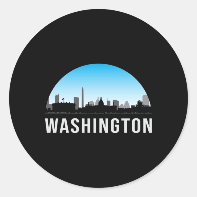Adesivo Gift do Skyline Funny da Cidade de Washington USA (Frente)