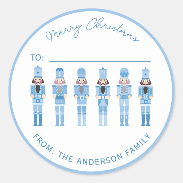 ADESIVO GIFT GIFT STICKER DE NUTCRACKER DE NATAL AZUL (Frente)
