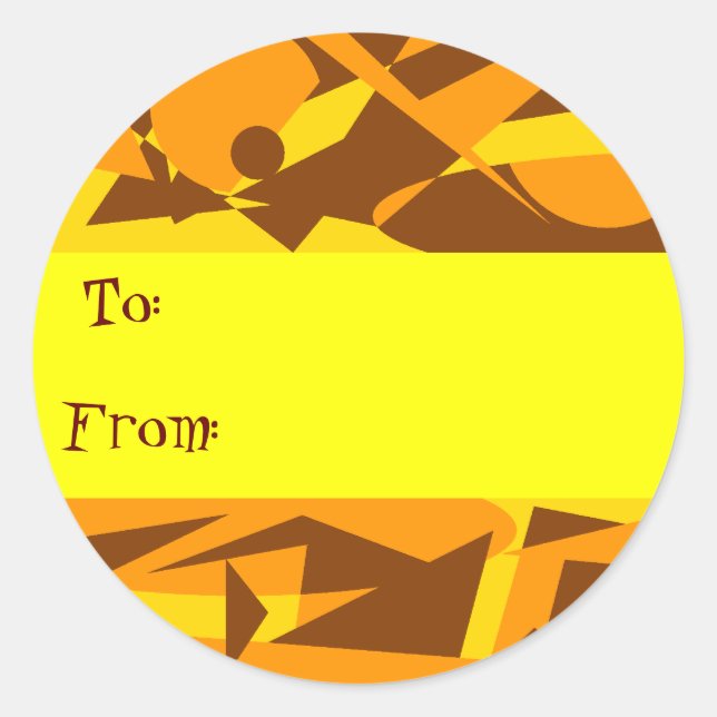 ADESIVO GIFT TAG STICKER ABSTRATO ORANGE (Frente)
