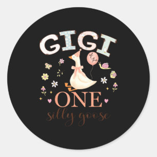 Adesivo Gigi da menina de um aniversário bobo de ganso 1º 