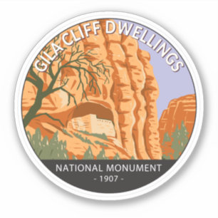 Adesivo Gila Cliff Dwellings - Círculo Nacional do Monumen