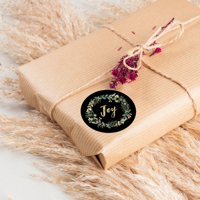 Adesivo Gilded Greenery Black | Dourada Alegria de Natal (Criador carregado)
